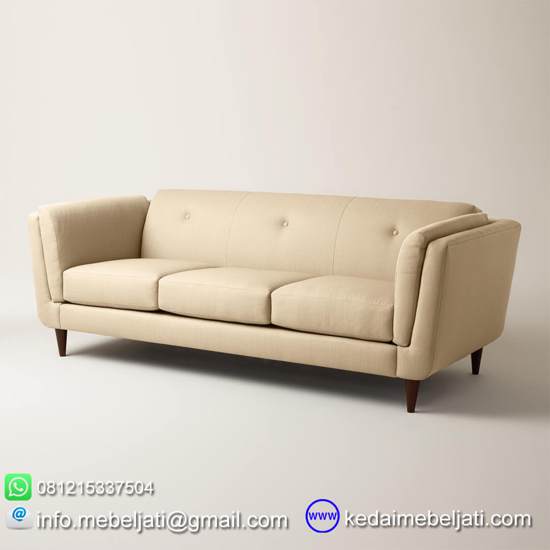 Sofa 3 Dudukan Modern Minimalis Vintage Kayu Jati Jepara