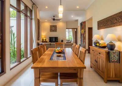set meja makan jati
