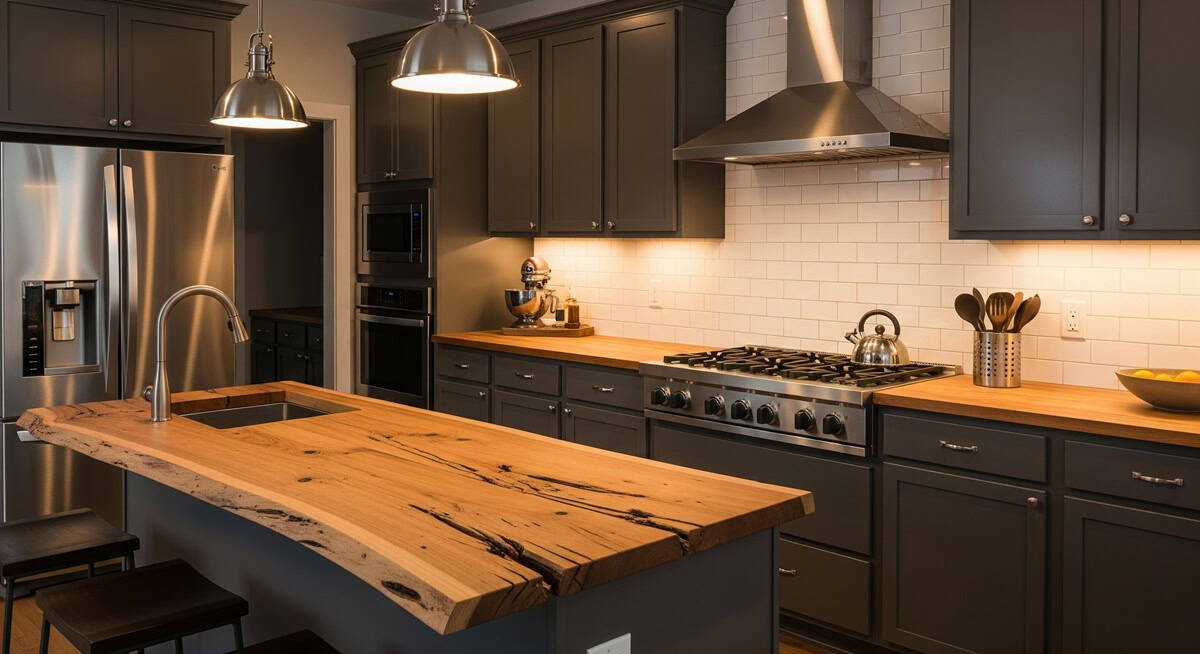 countertop kayu rustic