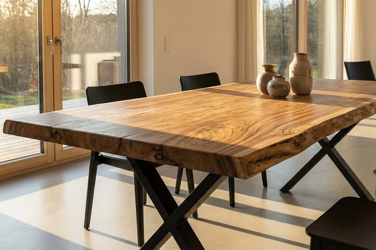 meja makan kayu akasia